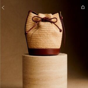 Sezane Raphia Mini Bucket Bag